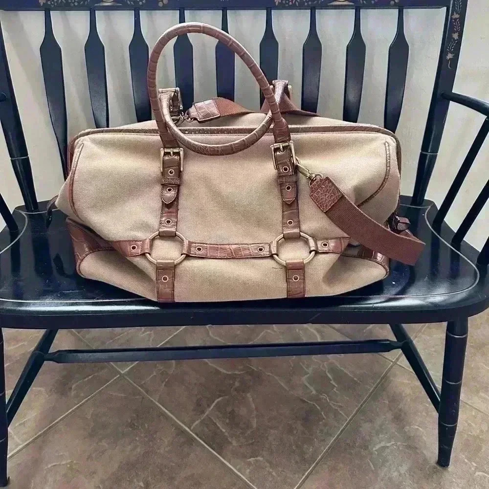 The Limited Tan and Brown Travel Bag